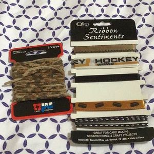 Hockey Scrapbook Ribbon & Leather Lace Bundle